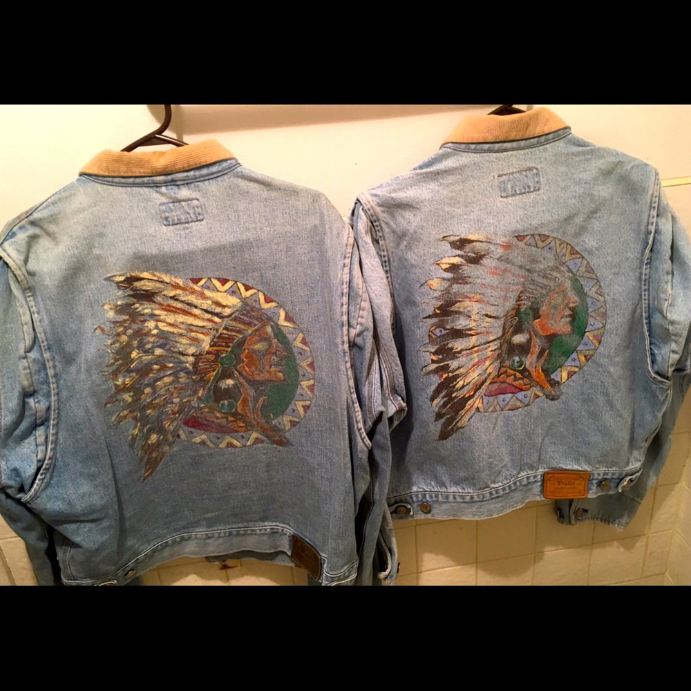 Polo Indian distressed denim jacket individually